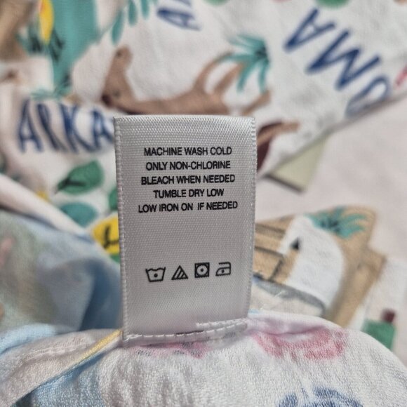 John Mark Womens  Retro American Cities 3/4 Sleeve Button Up Shirt  Size 2X 53 - Picture 9 of 14